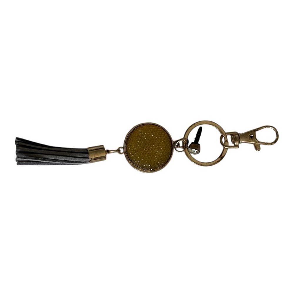 Keychain with Gray Tassel Women's Gold/Yellow